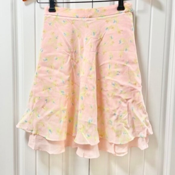 Vintage Misselleci Les Copains Floral Tiered Skirt Pink – Size 0 - Picture 3 of 8